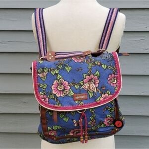 Sakroots Artist Circle Lagoon True Love Floral Butterfly Convertible Backpack
